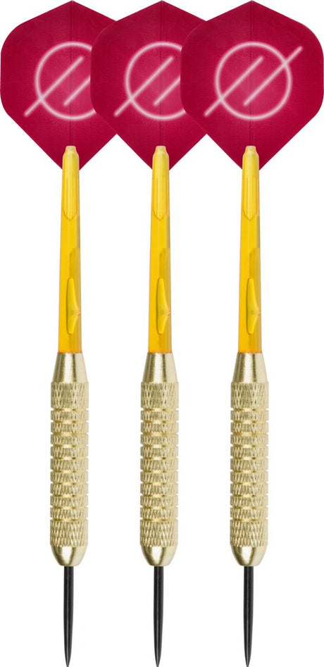 Faver dartpijlenset compleet - reserve shafts - brass coated - rood – 19 gram