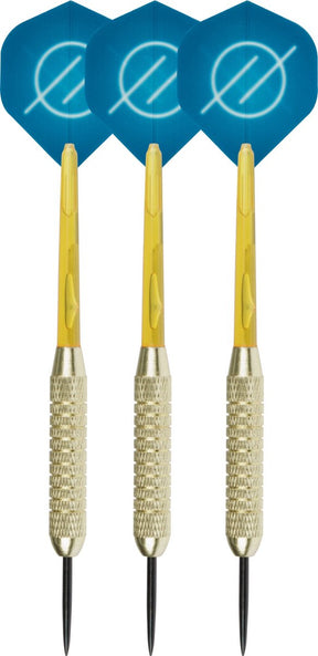 Faver dartpijlenset compleet - reserve shafts - brass coated - blauw - 20 gram