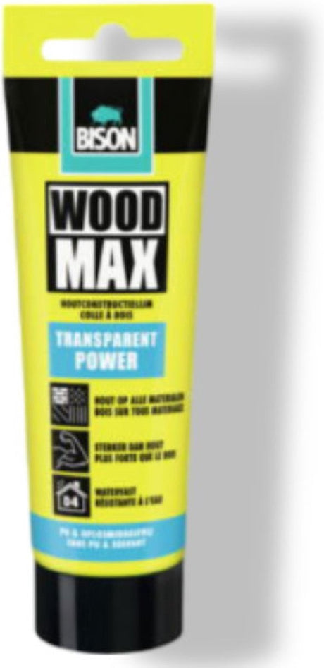Bison Wood Max transparenter Holzkonstruktionsklebstoff – Tube – 85 Gramm