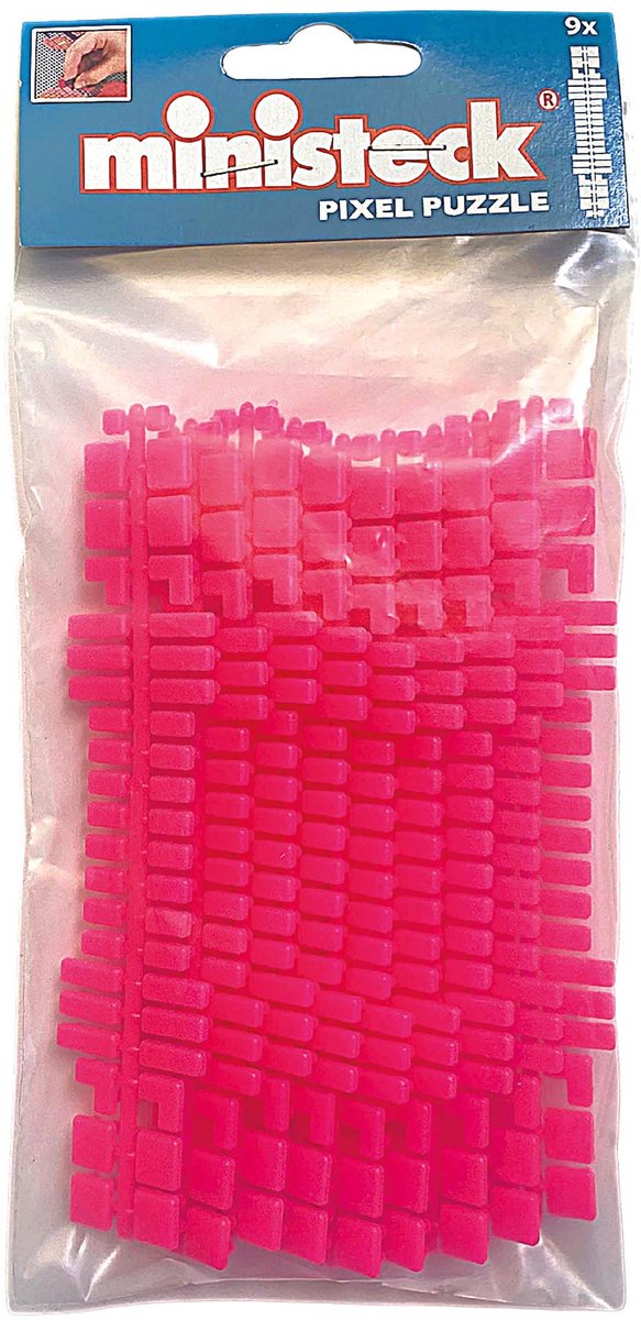 Ministeck-Spielzeug – neonpinke Farbstreifen, 9 Stück, Polybeutel, kreativ.