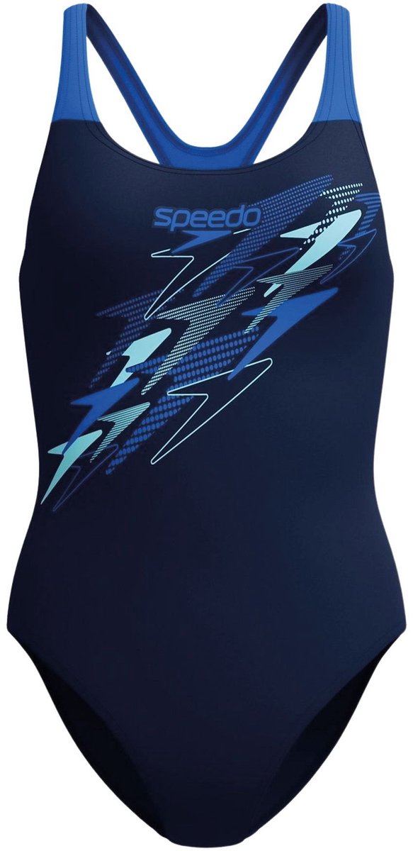 Speedo Medley Logo Medalist 1-teiliger Damen-Sportbadeanzug – Marineblau