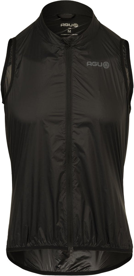 Agu essential - windbody - fietslaag - wielrenvest - waterafstotend - lichtgewicht - zwart - heren - m - reflecterend - elastische mesh-achterzijde m