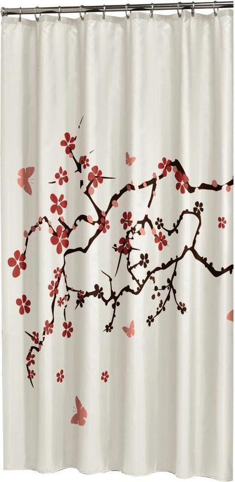 Sealskin blossom - douchegordijn 180x200 cm - polyester - rood