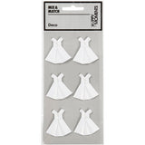Creativ Firmenaufkleber, Kleid, Größe 35x31 mm, weiß, 6 Stück 1 Box