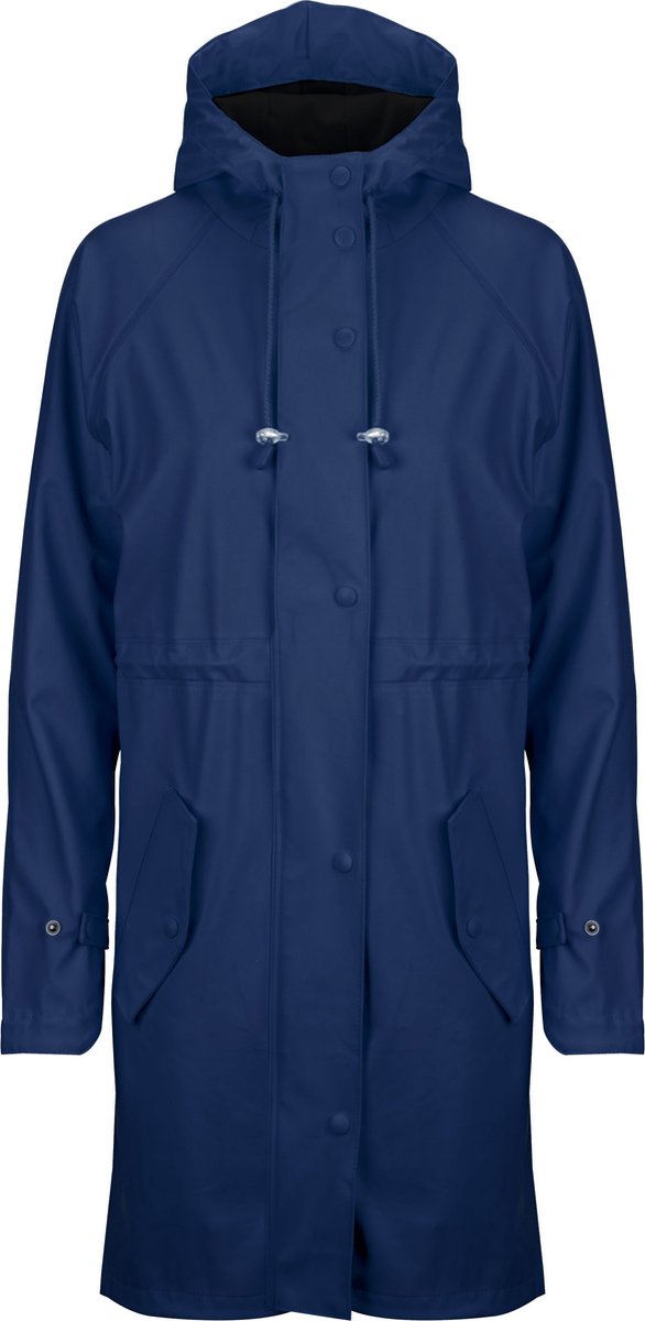 Ralka waterdichte regenjas dames - lange regenjas - donkerblauw - maat 36