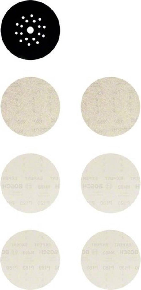 Bosch Zubehör Expert M480 Schleifnetz-Set 225 mm, K 80 120 180 Pad-Schutz, 7-teilig – 2608901667