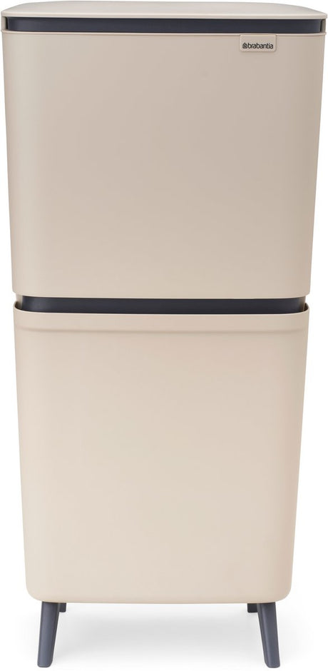 Brabantia Sortup Hi Abfallbehälter 25 + 10 + 10 Liter – Mülltrennung – sanftes Beige
