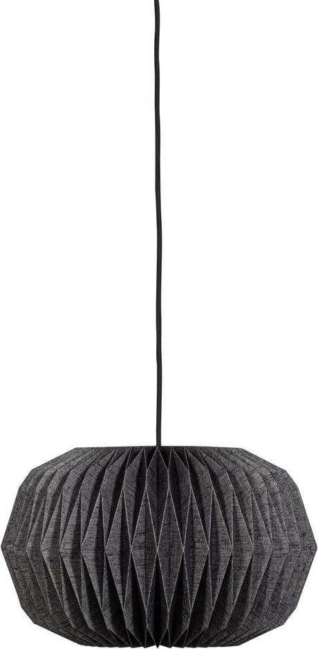 Woood globe hanglamp - papier - naturel zwart - 25x44x44
