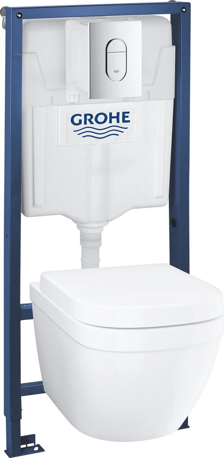 Grohe solido compact 4-in-1 toiletset met hangend toilet - incl. wandcloset, wandmontageset, bedieningsplaat - 1.13m installatiehoogte