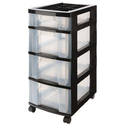 Kommode wirklich nützliche Boxen 43 l transparent, schwarz