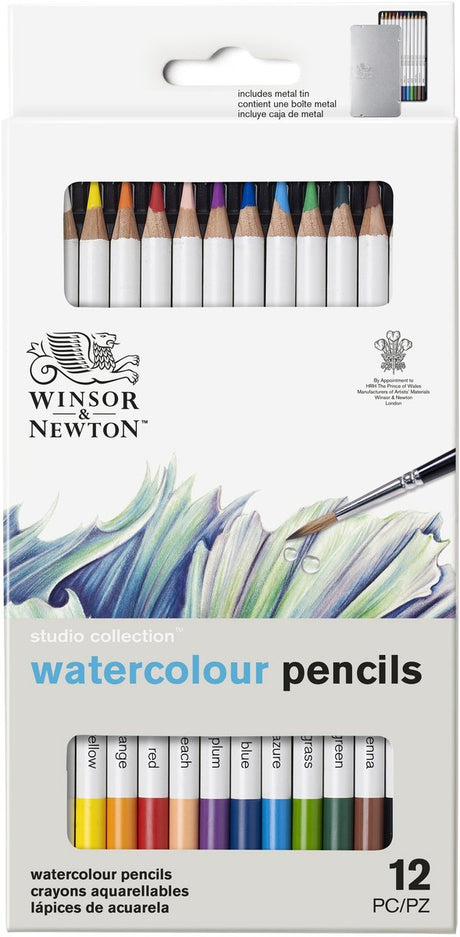 Winsor Newton Studio Collection 12 weiche Aquarellstifte mit dickem Kern
