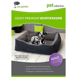 Sun Garden Luxus-Hundebett Lucky + Kissen 59x67x20 cm braun beige