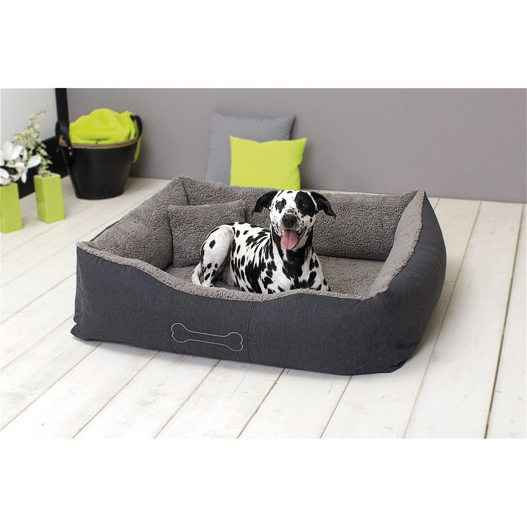 Sun Garden Luxus-Hundebett Lucky + Kissen 59x67x20cm grau
