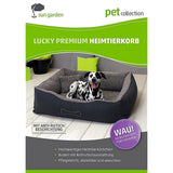 Sun Garden Luxus-Hundebett Lucky + Kissen 80x70x20cm grau