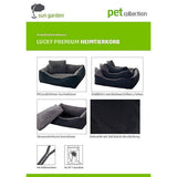 Sun Garden Sun Garden Luxus-Hundebett Lucky + Kissen 100x90x30 cm Anthrazitgrau