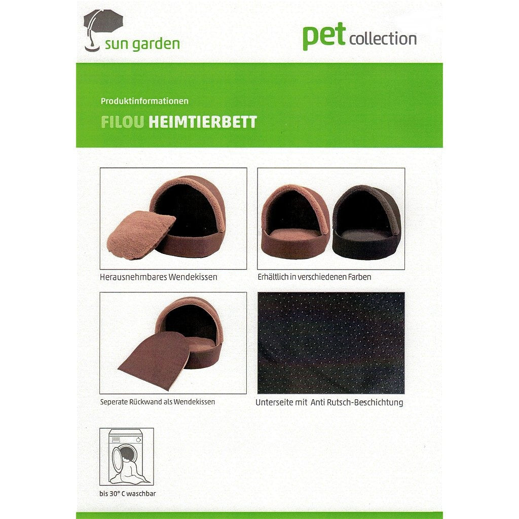 Sun Garden Filou Luxus-Hunde- und Katzenbett 42x45x41cm grau