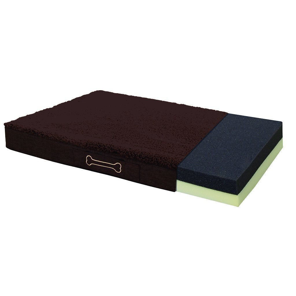 Orthopädisches Hundekissen von Sun Garden Buddy, 100 x 65 x 10 cm, dunkelbraun