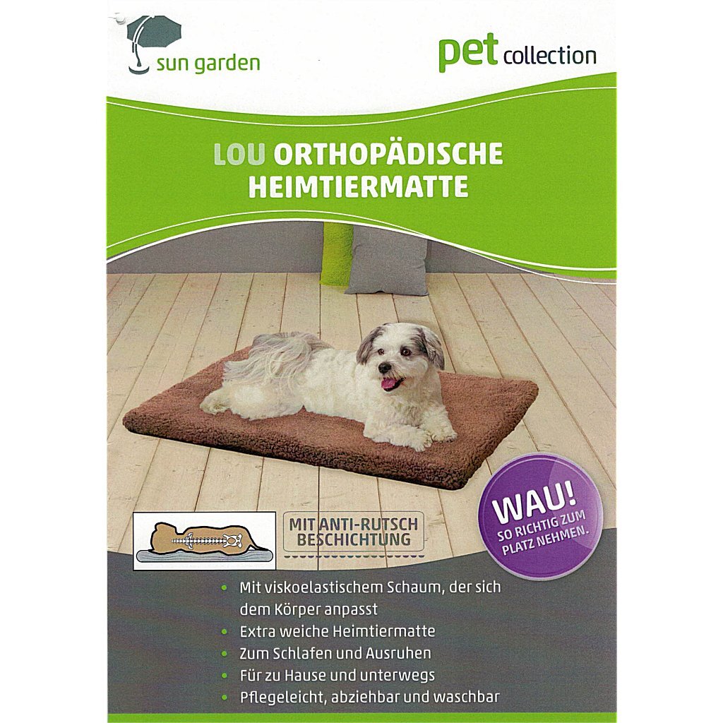 Sun Garden Lou orthopädisches Hundekissen 60x40x5 grau