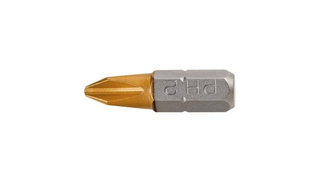 Graphitbohrer PH2 25 mm S2 Dose 2 auf einer Blisterpackung