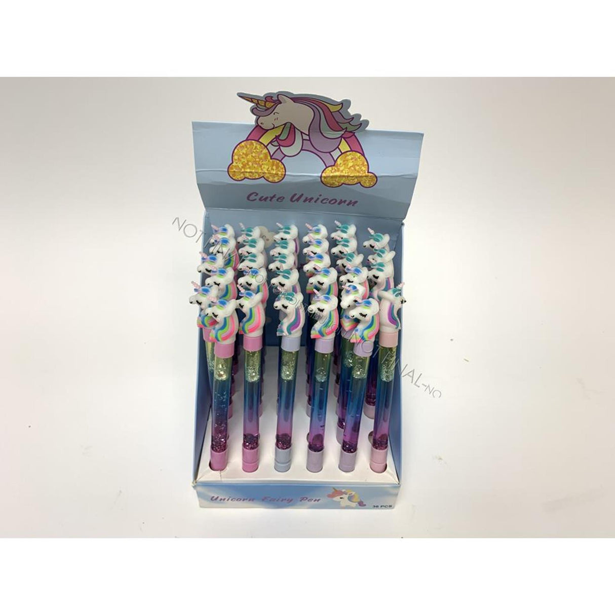 Einhorn-Kugelschreiber mit Glitzer, 15 cm