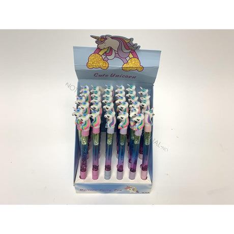 Einhorn-Kugelschreiber mit Glitzer, 15 cm
