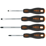 Neo Tools Schraubendreher-Set, 4-teilig, magnetischer CrMo-Stahl