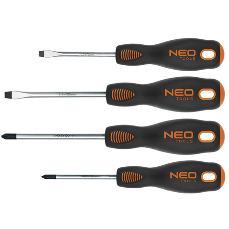 Neo Tools Schraubendreher-Set, 4-teilig, magnetischer CrMo-Stahl