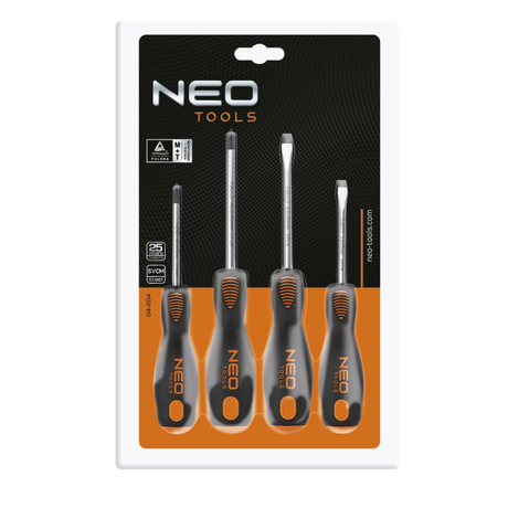 Neo Tools Schraubendreher-Set, 4-teilig, magnetischer CrMo-Stahl