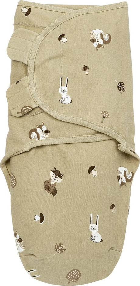 Meyco Baby Waldtiere Wickeldecke – Sand – 0–3 Monate – 1,0 Tog