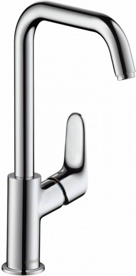Hansgrohe Focus – Waschtisch-Mischbatterie – Einhebelbedienung – mit ausziehbarem Ablaufgarnitur – 240 mm – schwenkbarer Auslauf – Chrom