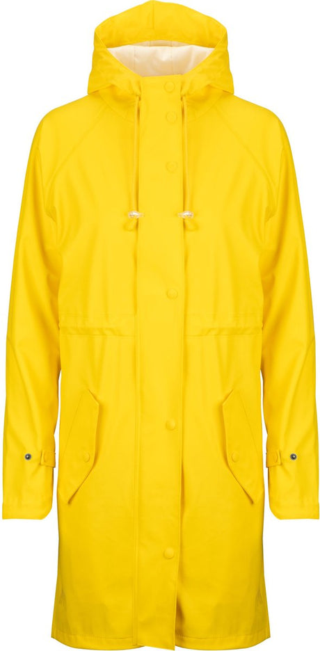 Ralka waterdichte regenjas dames - lange regenjas - geel - maat 36 eu36