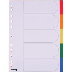 Tabbladen viking a4 170micron geassorteerd 11 gaten 5 stuks