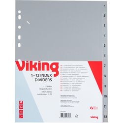 Tabbladen vk pp a4 1-12 grijs 11-gaats 120 micron