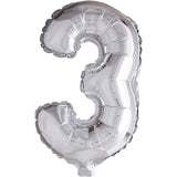 Creativ Company Folienballon, 3, H: 41 cm, Silber, 1 Stück