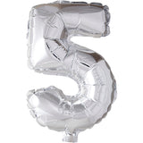 Creativ Company Folienballon, 5, H: 41 cm, Silber, 1 Stück