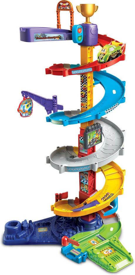 Vtech Toot Toot Cars Tornado Stunt Park – Renn-Toot-Car-Strecke mit Sam-Stunt-Auto – fördert Rollenspiele – Geschenk – 1 bis 5 Jahre
