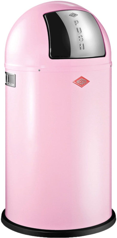 Wesco Pushboy Abfallbehälter | 50 Liter | Metall - rosa | Mülleimer - hergestellt in Deutschland