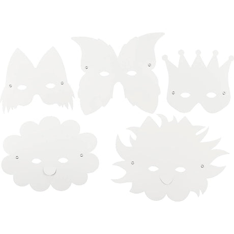 Kreativunternehmen https: www.cchobby.nl Fantasy-Masken-einschließlich-elastischer-h-15-20-cm-230-gr-weiß-5-teilig-1-Box
