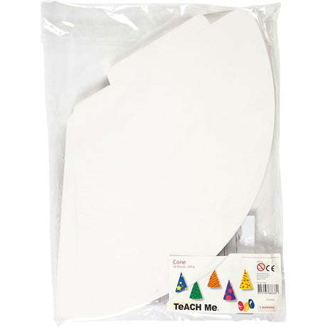 Creativ Company Kegel, H: 23 cm, T 16,5 cm, 230 g, weiß, 50 Stück 1 Box