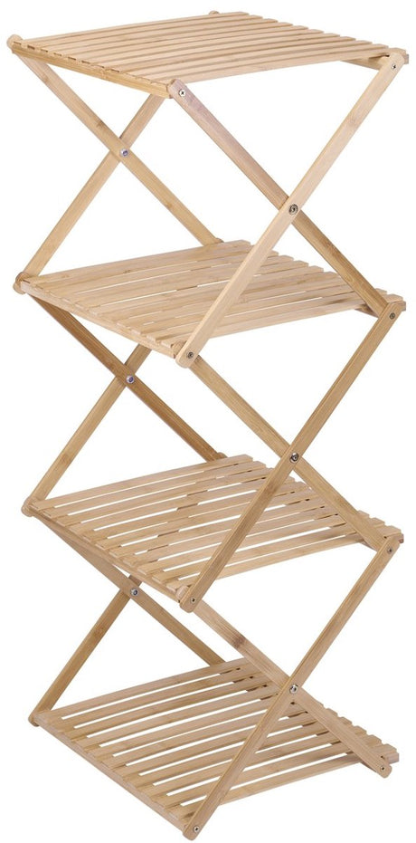 Alpina badkamerrek - 4-laags - 40 x 33.5 x 93.5 cm - opvouwbaar - bamboe - bruin