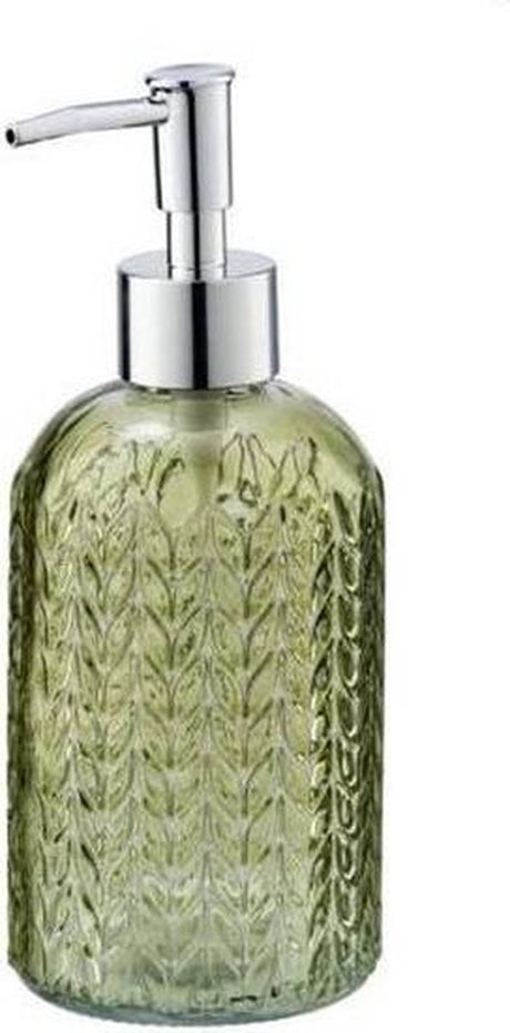 Wenko Seifenspender Vetro grünes Glas 400 ml – Seifenpumpe freistehend und nachfüllbar – Badezimmer WC Küche