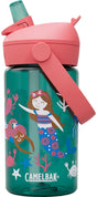Camelbak Thrive Flip Straw Trinkflasche Kinder – 400 ml – mit Strohhalm – Wasserflasche – Grün (Meerjungfrauenfreunde)