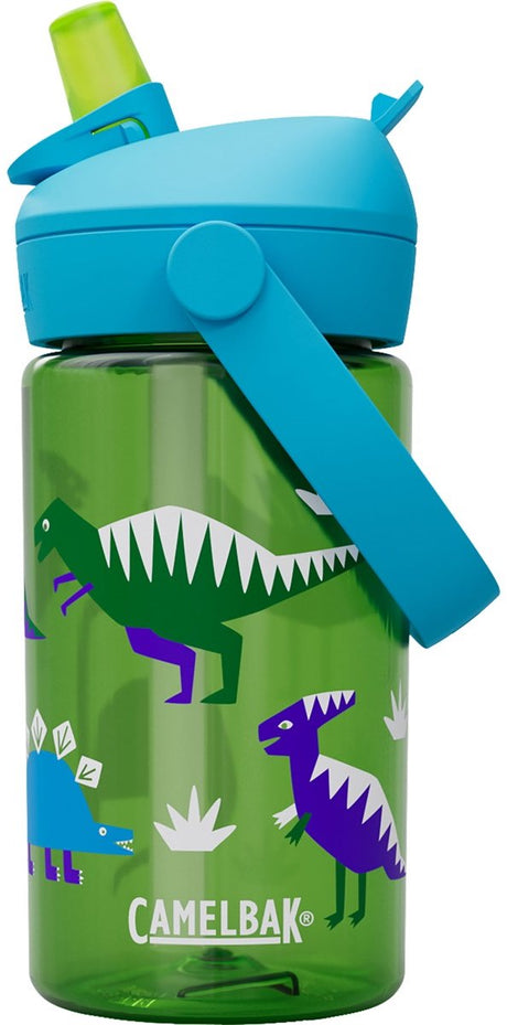 Camelbak Thrive Flip Straw Trinkflasche Kinder – 400 ml – mit Strohhalm – Wasserflasche – Grün (hüfte Dinosaurier)