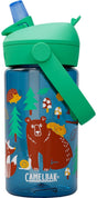 Camelbak Thrive Flip Straw Trinkflasche Kinder – 400 ml – mit Strohhalm – Wasserflasche – Blau (freundlicher Wald)