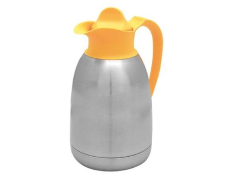 Cater-Profi Isolierkanne Edelstahl 1,5l mit gelbem Schraubverschluss Thermoskanne Thermoskanne