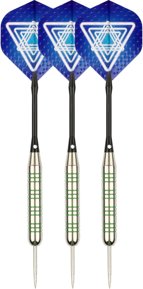Faver Dartset komplett – Ersatzschäfte – Neusilber – Metallic – Blau – 23 Gramm