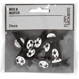 Creativ Firmenklammer mit Fußball, Größe 14x25 mm, Stärke 12 mm, schwarz, 10 Stück 1 Box