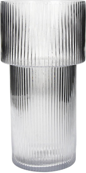 Hd collection vaas stripe glas 14.5x14.5x29cm