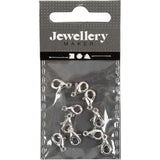 Creativ Company Karabiner, L: 10 mm, versilbert, 10 Stück 1 Box
