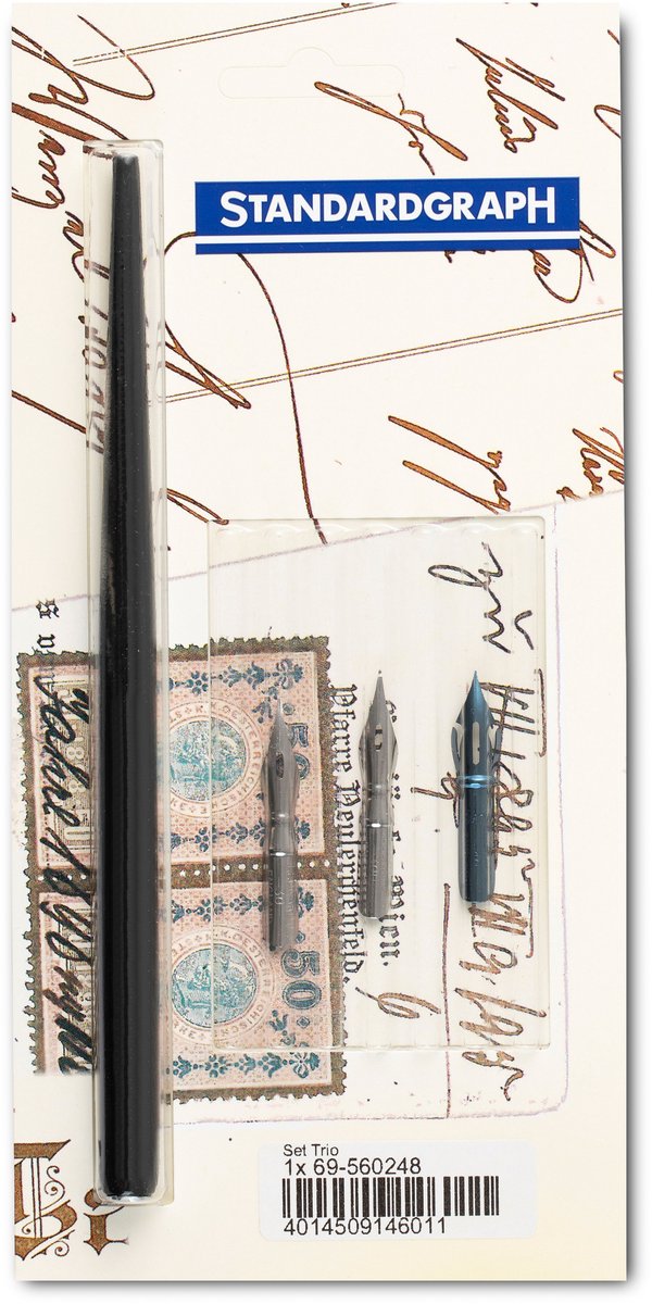 Standardgraph - kalligrafieset - allround set à 3 penpunten inclusief penhouder - sg-560248
